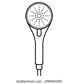 Shower head. Vector outline icon isolated on white background.