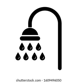 Shower head with water drops icon design. Shower head icon in modern flat style design. Vector illustration.