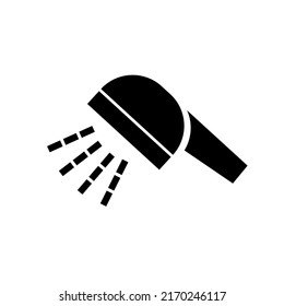 Shower head and water. Shower facilitie. Vector.