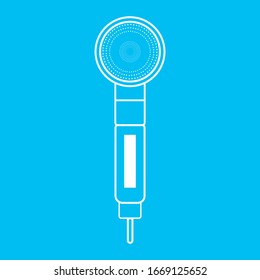 shower head water out line icon vector