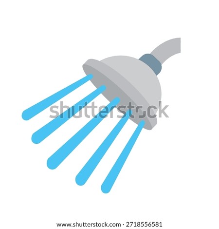 shower head water showering cleaning hygiene bathing bath emoji symbol sign icon vector illustration isolated flat plumbing