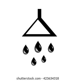 Shower head and water waves icon. May present shower, bath, hygiene. Vector Illustration.