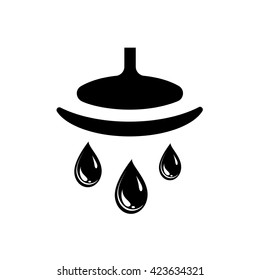 Shower head and water waves icon. May present shower, bath, hygiene. Vector Illustration.