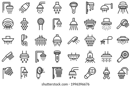 Shower heads icon. Outline shower heads vector icon for web design isolated on white background