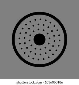 Shower holes icon. Vector. Black icon on medium gray background. Isolated.