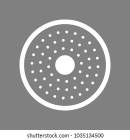 Shower holes icon. Vector. White icon on medium gray background. Isolated.