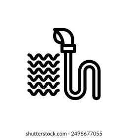 Shower hose icon or logo design isolated sign symbol vector illustration. A collection of high quality black line style vector icons