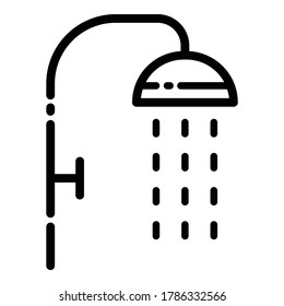 Icono Plano De Higiene De Ducha Aislado En Fondo Blanco