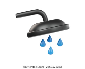 Shower icon 3d rendering illustration