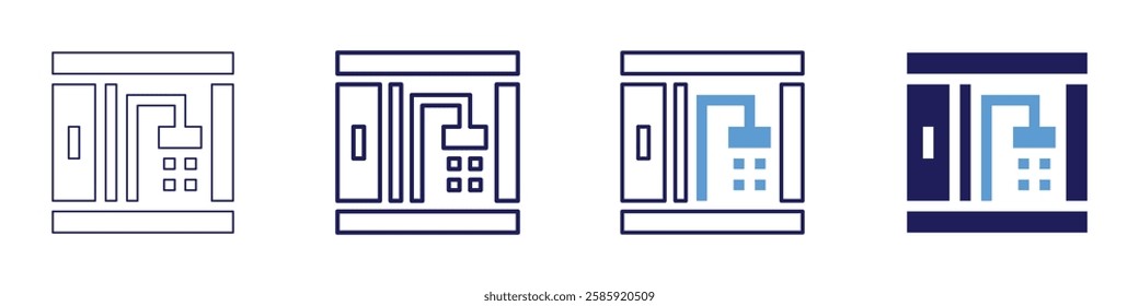 Shower icon in 4 different styles. Thin Line, Line, Bold Line, Duotone. Duotone style. Editable stroke.