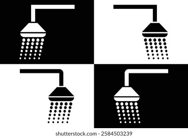 Shower icon. Bath shower flat symbol. Shower symbols vector illustration.