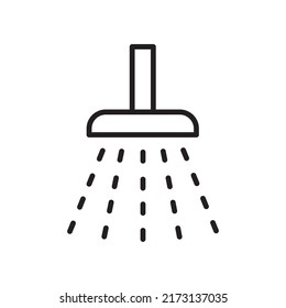 shower icon for bath, with water splash, with simple modern lines, for app or web icon.