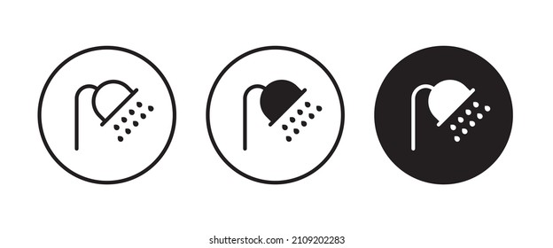 Shower icon. Bathroom icon button, vector, sign, symbol, logo, illustration, editable stroke, flat design style isolated on white