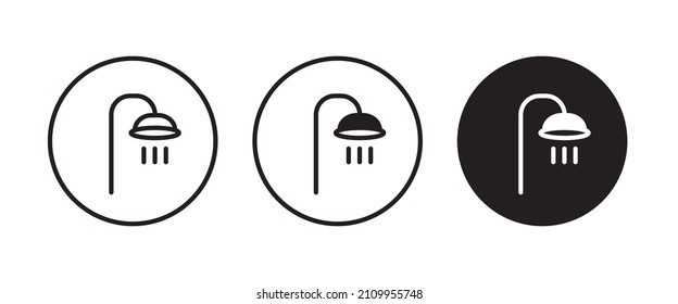 Shower icon. Bathroom icon button, vector, sign, symbol, logo, illustration, editable stroke, flat design style isolated on white