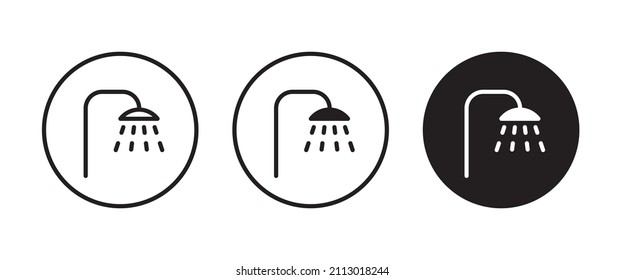 Shower icon. Bathroom icon button, vector, sign, symbol, logo, illustration, editable stroke, flat design style isolated on white