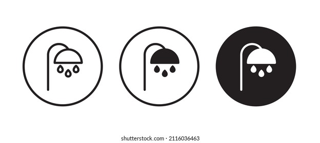 Shower icon. Bathroom icon button, vector, sign, symbol, logo, illustration, editable stroke, flat design style isolated on white