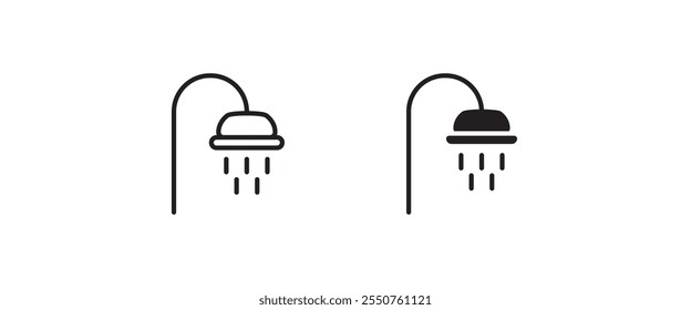 Shower icon. Bathroom icon button, vector, sign, symbol, logo, illustration, editable stroke, flat design style isolated on white