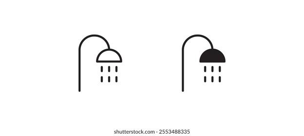 Shower icon. Bathroom icon button, vector, sign, symbol, logo, illustration, editable stroke, flat design style isolated on white