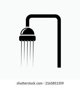 Shower Icon. Bathroom Element Symbol - Vector.