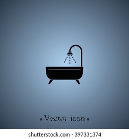 Shower icon. Bathroom illustration.