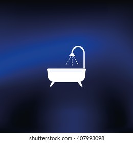 Shower icon. Bathroom illustration.