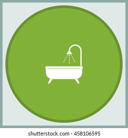 Shower icon. Bathroom illustration.
