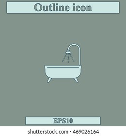 Shower icon. Bathroom illustration.