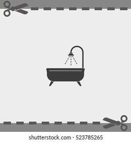 Shower icon. Bathroom illustration.