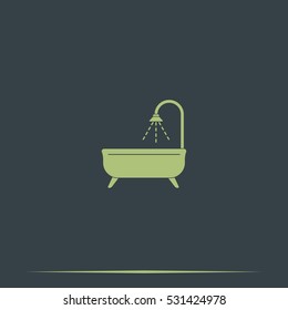 Shower icon. Bathroom illustration.