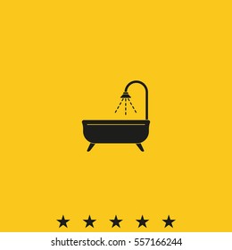 Shower icon. Bathroom illustration.