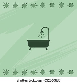Shower icon. Bathroom illustration.