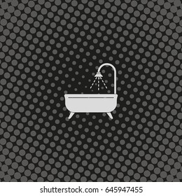 Shower icon. Bathroom illustration.