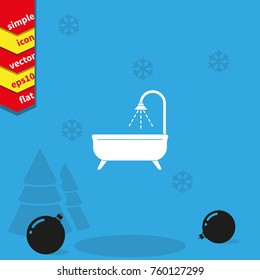 Shower icon. Bathroom illustration.