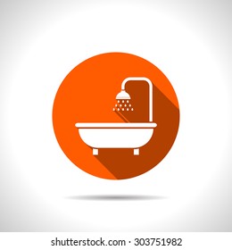 shower icon. Bathroom symbol