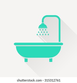 shower icon. Bathroom symbol