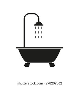 The shower icon. Bathroom symbol. Flat Vector illustration