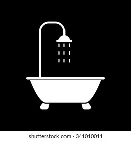 The shower icon. Bathroom symbol. Flat Vector illustration