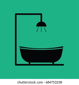 The shower icon. Bathroom symbol. Flat Vector illustration