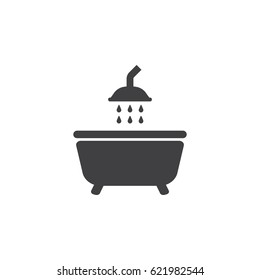 The shower icon. Bathroom symbol on the white background