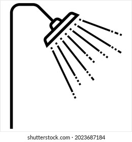 Icono de ducha, Icono de ducha de agua en el baño Ilustración de arte vectorial