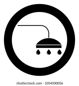 Shower  icon black color in circle or round