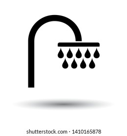 Shower Icon. Black on White Background With Shadow. Vector Illustration.