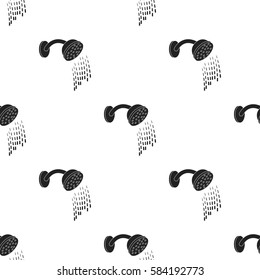 Shower icon in black style isolated on white background. Hotel pattern stock vector illustration.