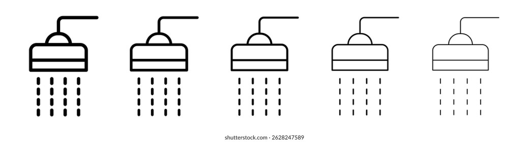 Ícone de chuveiro em preto. Ilustração vetorial para design gráfico