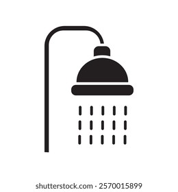 Shower icon black and white vector outline sign