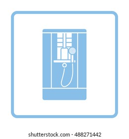 Shower icon. Blue frame design. Vector illustration.