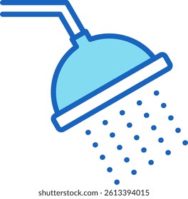 Shower Icon Blue Vector Illustration