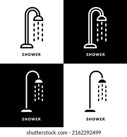 Shower Icon Cartoon. Bathroom Shower Household Symbol Vector Logo
