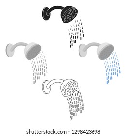 Shower icon in cartoon style isolated on white background. Hotel symbol stock vector illustration.
