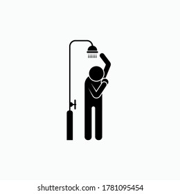 Shower Icon. Clean Up Symbol - Vector.
